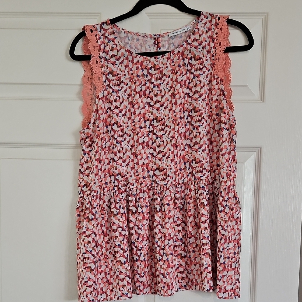 Staccato Multicolor Abstract Print Top